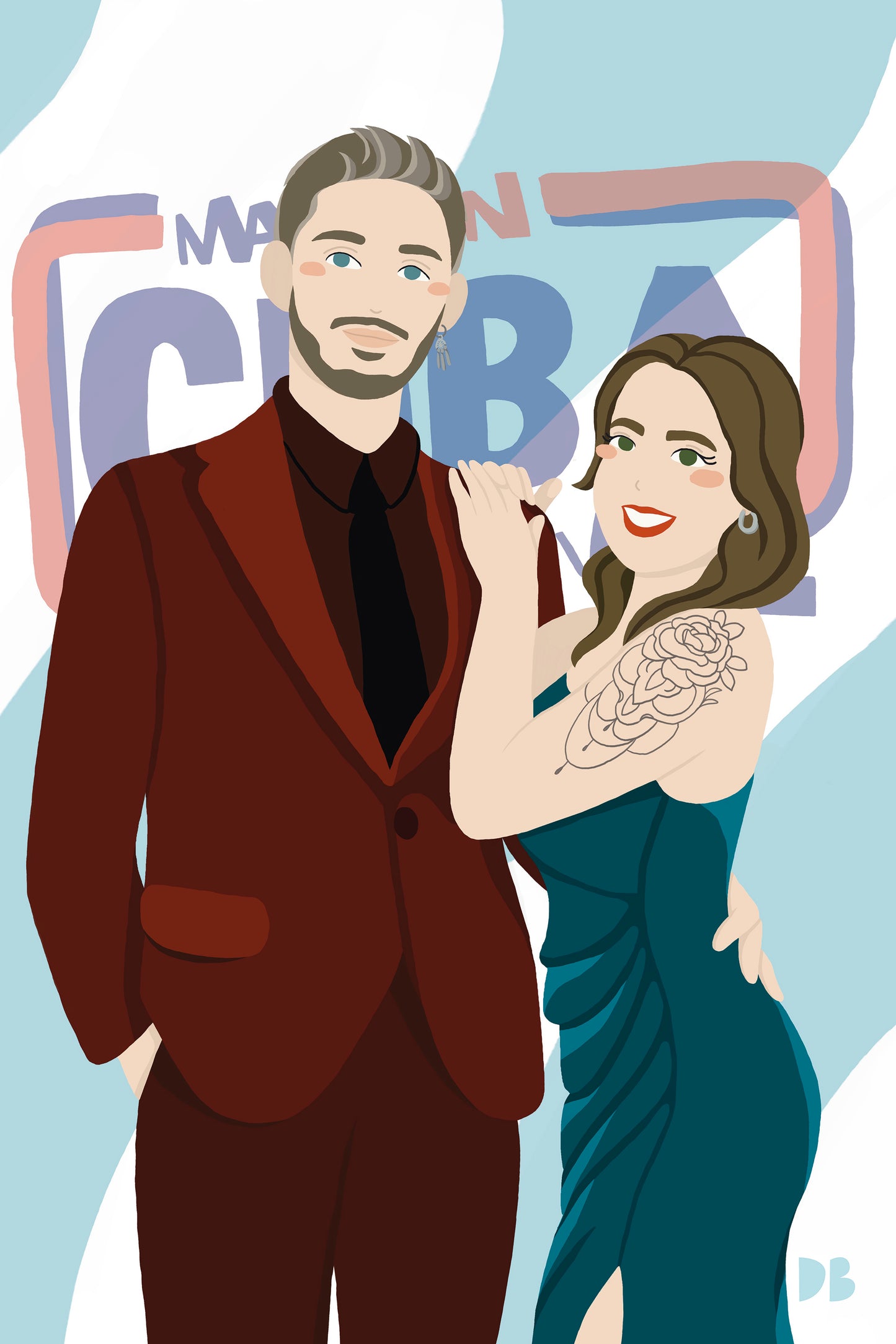 Ritratto Personalizzato su Tela Poster