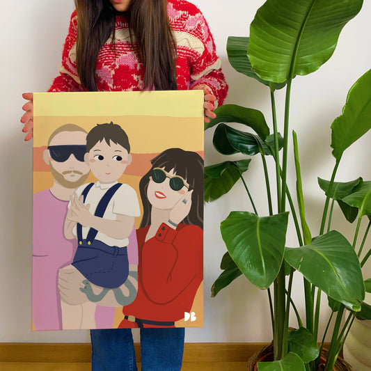 Ritratto Personalizzato su Tela Premium